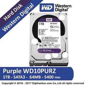 هارددیسک اینترنال وسترن دیجیتال سری Purple مدل WD10PURZ ظرفیت 1 ترابایت
